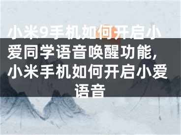 小米9手机如何开启小爱同学语音唤醒功能,小米手机如何开启小爱语音