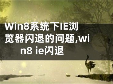 Win8系统下IE浏览器闪退的问题,win8 ie闪退
