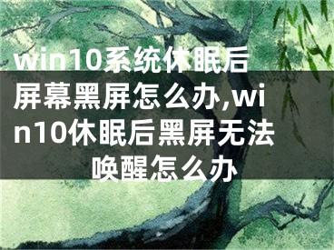 win10系统休眠后屏幕黑屏怎么办,win10休眠后黑屏无法唤醒怎么办