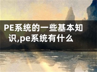 PE系统的一些基本知识,pe系统有什么