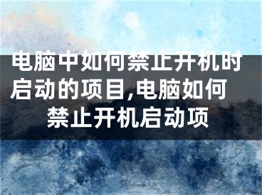电脑中如何禁止开机时启动的项目,电脑如何禁止开机启动项