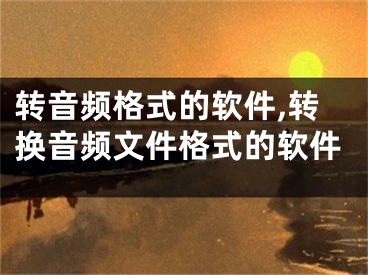 转音频格式的软件,转换音频文件格式的软件