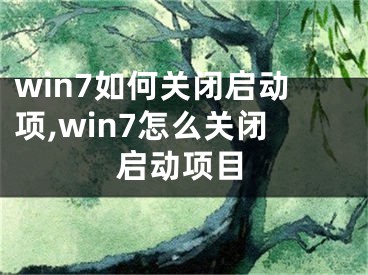 win7如何关闭启动项,win7怎么关闭启动项目