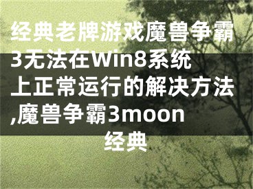 经典老牌游戏魔兽争霸3无法在Win8系统上正常运行的解决方法,魔兽争霸3moon经典