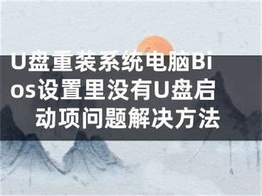 U盘重装系统电脑Bios设置里没有U盘启动项问题解决方法