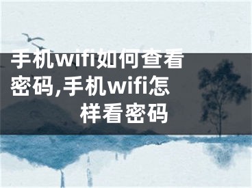 手机wifi如何查看密码,手机wifi怎样看密码