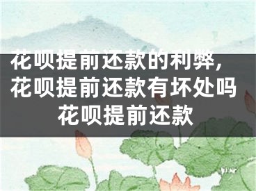 花呗提前还款的利弊,花呗提前还款有坏处吗花呗提前还款