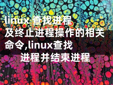 linux 查找进程及终止进程操作的相关命令,linux查找进程并结束进程
