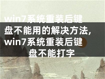 win7系统重装后键盘不能用的解决方法,win7系统重装后键盘不能打字