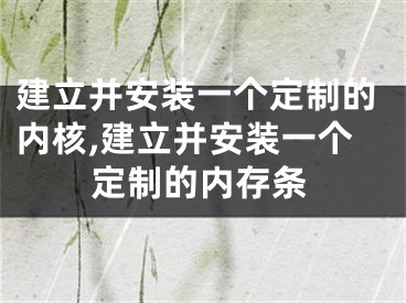 建立并安装一个定制的内核,建立并安装一个定制的内存条