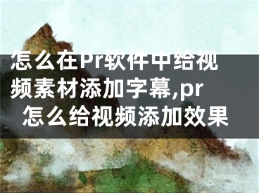怎么在Pr软件中给视频素材添加字幕,pr怎么给视频添加效果