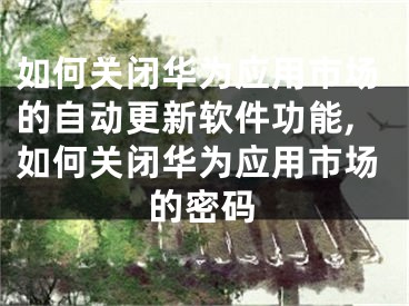 如何关闭华为应用市场的自动更新软件功能,如何关闭华为应用市场的密码