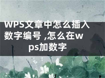WPS文章中怎么插入数字编号 ,怎么在wps加数字