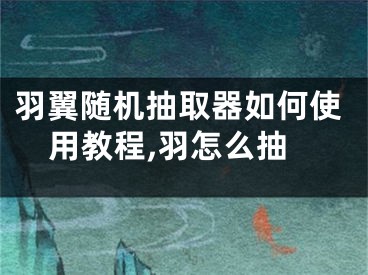羽翼随机抽取器如何使用教程,羽怎么抽