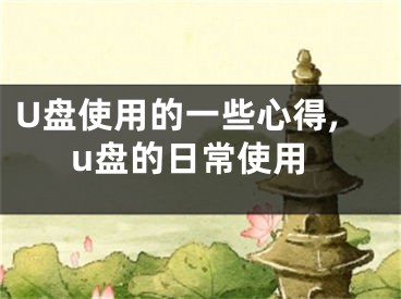 U盘使用的一些心得,u盘的日常使用