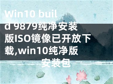 Win10 build 9879纯净安装版ISO镜像已开放下载,win10纯净版安装包