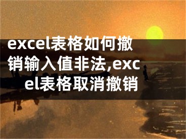 excel表格如何撤销输入值非法,excel表格取消撤销