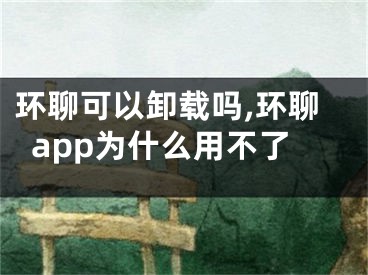 环聊可以卸载吗,环聊app为什么用不了