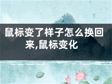 鼠标变了样子怎么换回来,鼠标变化