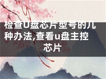 检查U盘芯片型号的几种办法,查看u盘主控芯片