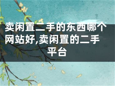 卖闲置二手的东西哪个网站好,卖闲置的二手平台