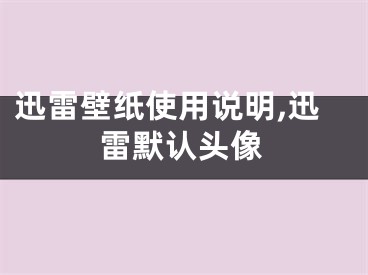迅雷壁纸使用说明,迅雷默认头像