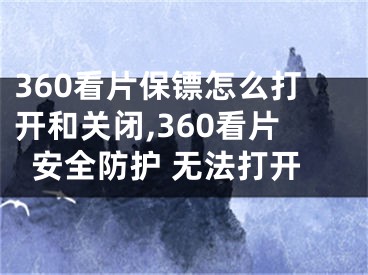 360看片保镖怎么打开和关闭,360看片安全防护 无法打开