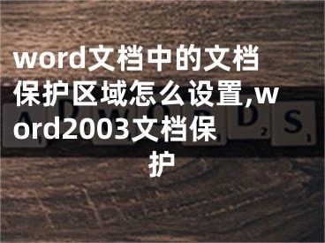 word文档中的文档保护区域怎么设置,word2003文档保护