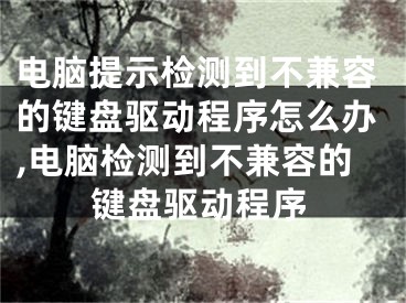 电脑提示检测到不兼容的键盘驱动程序怎么办,电脑检测到不兼容的键盘驱动程序