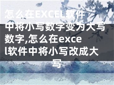 怎么在EXCEL软件中将小写数字变为大写数字,怎么在excel软件中将小写改成大写