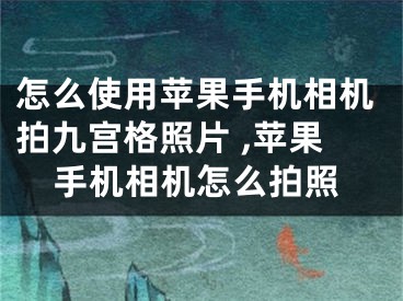 怎么使用苹果手机相机拍九宫格照片 ,苹果手机相机怎么拍照