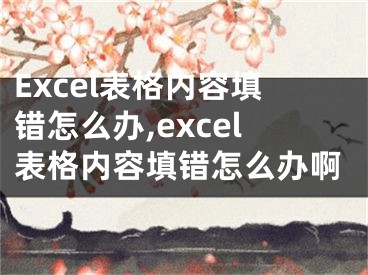 Excel表格内容填错怎么办,excel表格内容填错怎么办啊