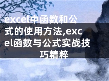 excel中函数和公式的使用方法,excel函数与公式实战技巧精粹