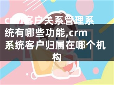 crm客户关系管理系统有哪些功能,crm系统客户归属在哪个机构