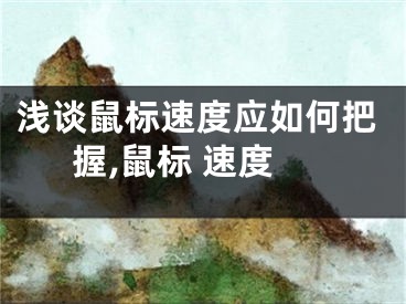 浅谈鼠标速度应如何把握,鼠标 速度