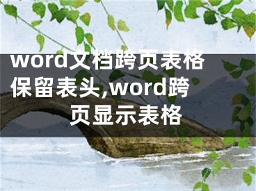 word文档跨页表格保留表头,word跨页显示表格