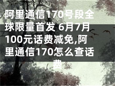 阿里通信170号段全球限量首发 6月7月100元话费减免,阿里通信170怎么查话费