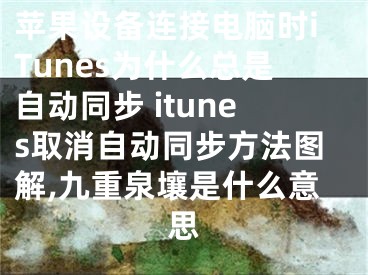 苹果设备连接电脑时iTunes为什么总是自动同步 itunes取消自动同步方法图解,九重泉壤是什么意思
