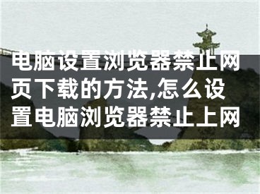电脑设置浏览器禁止网页下载的方法,怎么设置电脑浏览器禁止上网