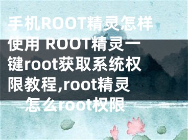 手机ROOT精灵怎样使用 ROOT精灵一键root获取系统权限教程,root精灵怎么root权限