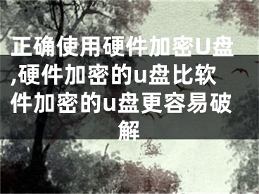 正确使用硬件加密U盘,硬件加密的u盘比软件加密的u盘更容易破解