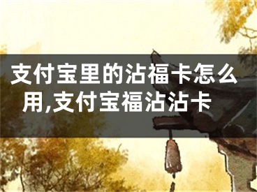 支付宝里的沾福卡怎么用,支付宝福沾沾卡