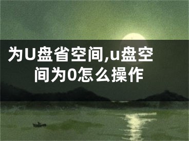 为U盘省空间,u盘空间为0怎么操作