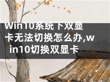 Win10系统下双显卡无法切换怎么办,win10切换双显卡
