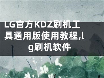 LG官方KDZ刷机工具通用版使用教程,lg刷机软件