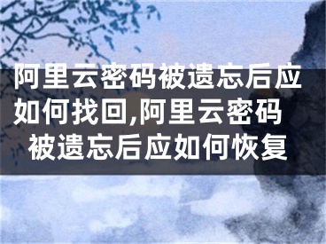 阿里云密码被遗忘后应如何找回,阿里云密码被遗忘后应如何恢复