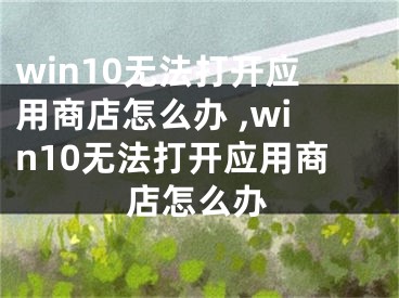 win10无法打开应用商店怎么办 ,win10无法打开应用商店怎么办