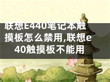 联想E440笔记本触摸板怎么禁用,联想e40触摸板不能用