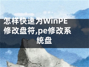 怎样快速为WinPE修改盘符,pe修改系统盘