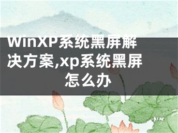 WinXP系统黑屏解决方案,xp系统黑屏怎么办